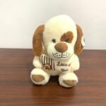 30cm White & Cream Plush Dog