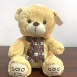 30cm Cream Teddy Bear With Brown Neck Scarf