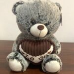30cm Grey & Brown Love Teddy Bear