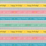 Multicolored Happy Birthday Stripe Wrapping Paper