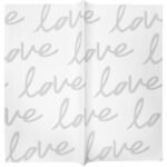 White And Silver Love Wrapping Paper