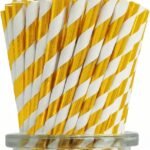 Gold & White Paper Straw 25/pack
