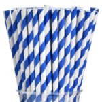 Blue & White Paper Straw 25/pack