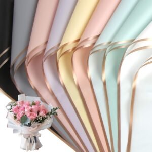 Flower Wrapping Paper With Gold Edges