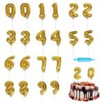 6inches Gold Inflatable Cake Number Foil Balloon