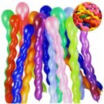 Multicoloured Spiral Latex Balloon 50/pack