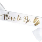 White Mom To Be Sash