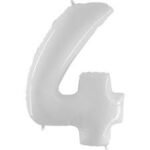 40inches White Number 4 Foil Balloon