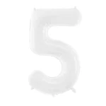 40inches White Number 5 Foil Balloon