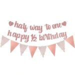 Pink 1/2 Way To One Banner Set