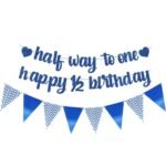 Blue 1/2 Way To One Banner Set