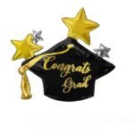 27inches Black & Gold Congrats Grad Foil Balloon