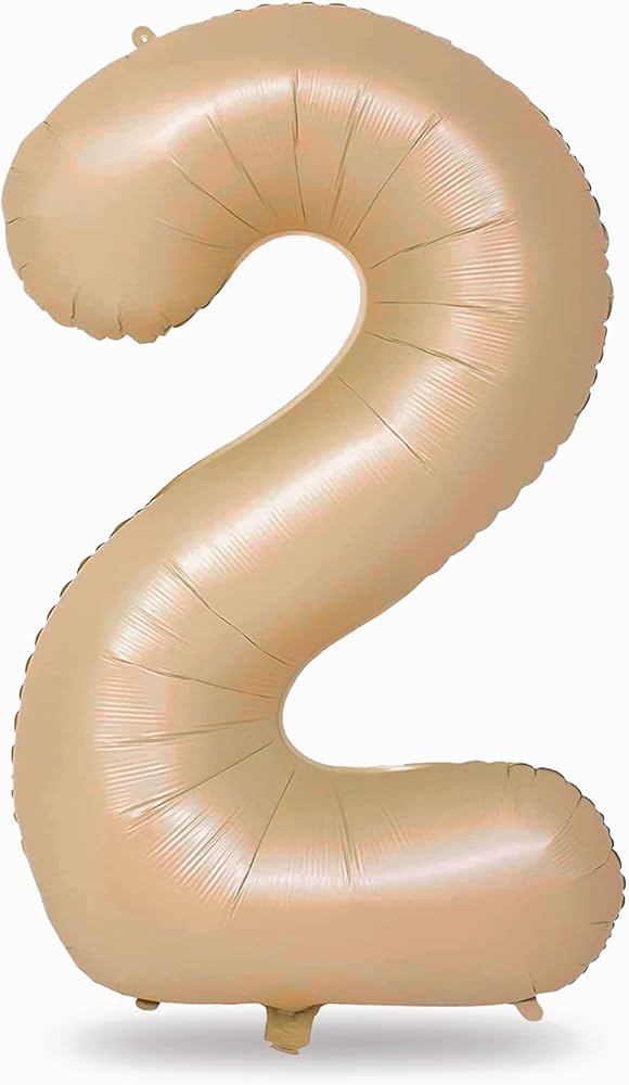 61V56W6PJFL._AC_UF894,1000_QL80_ 40inches Nude Number 2 Foil Balloon - Image 1