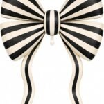 32inches Black & Gold Stripe Bow Foil Balloon