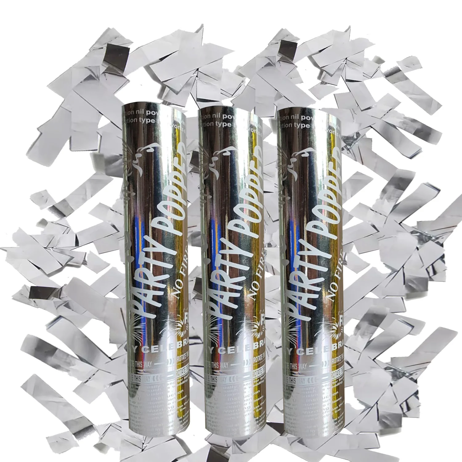 Silver Silver Party Popper - Image 1