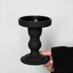 8cm Black Candle Holder Stand