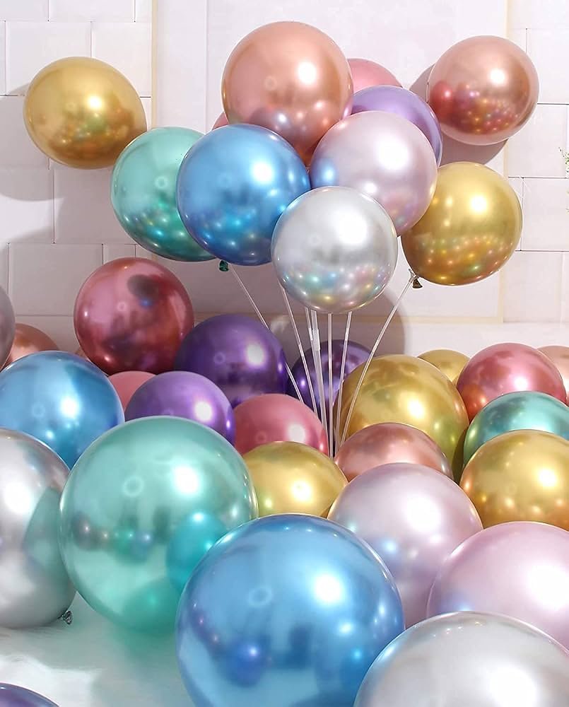 61tpRbRcDdS._AC_UF894,1000_QL80_ Assorted Chrome Latex Balloon 50/pack - Image 1