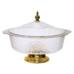 Clear Bowl With Gold Stand