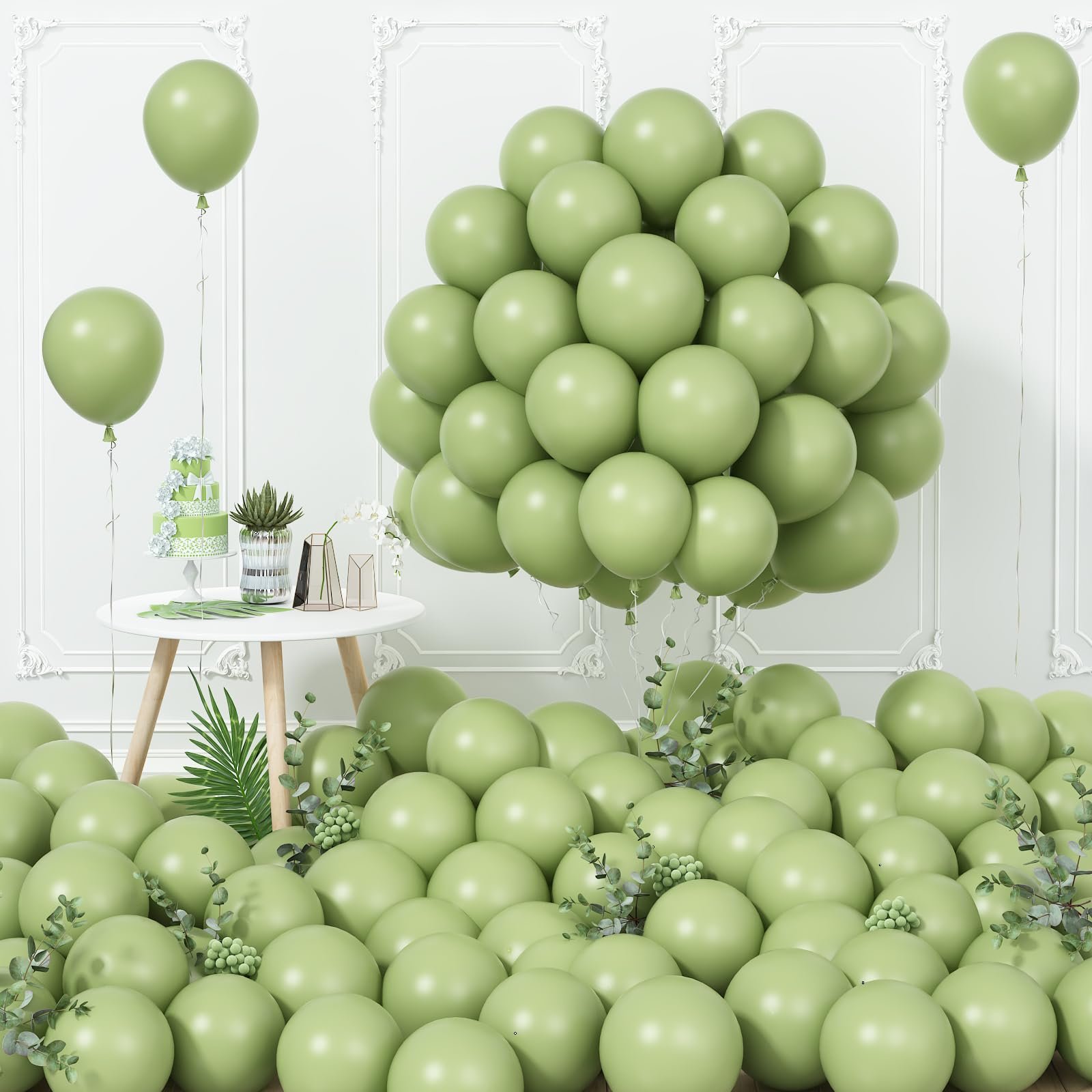 71H6aiuKIVL 5inches Olive Green Latex Balloon 100/pack - Image 1