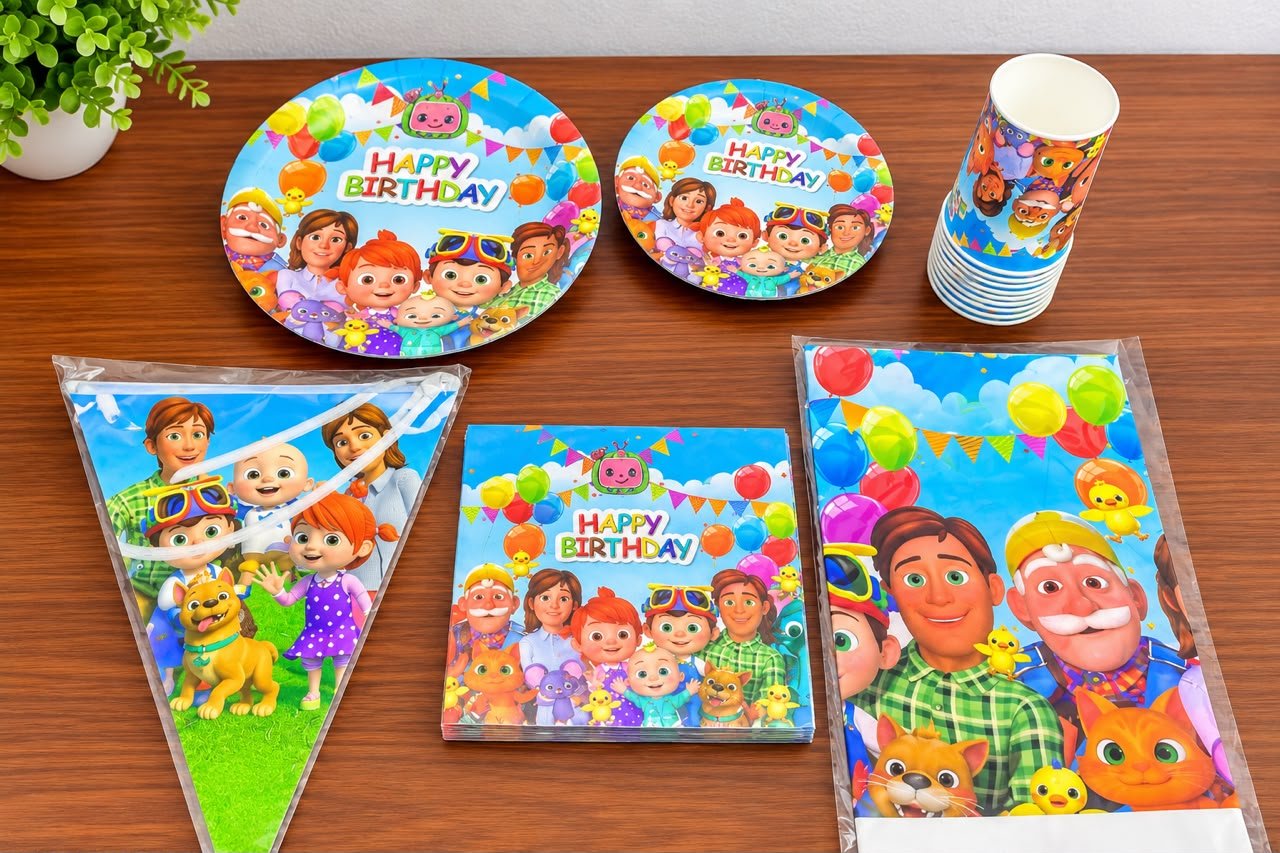 WhatsApp Image 2026-08-24 at 12.40.30 PM Cocomelon Partyware set 10/pack - Image 1