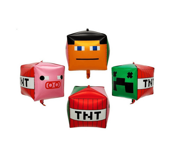 a85f8515-37c9-40d0-b038-34d89b19af5a 22inches Minecraft Cube Foil Balloon - Image 1