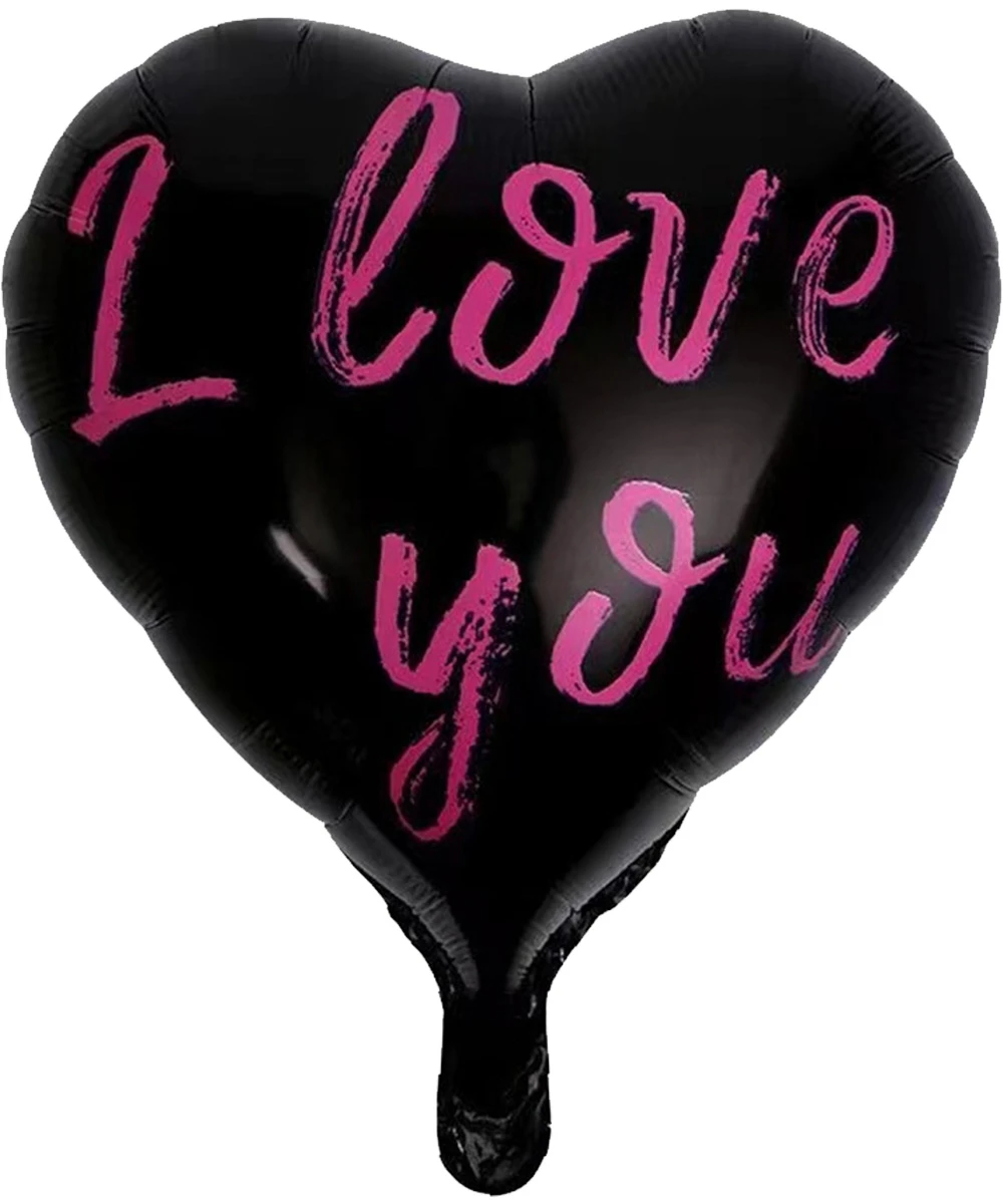 18inch_Heart_Foil_Balloon_Black_-_Printed_I_Love_You__81857 18inches Black I Love You Foil Balloon - Image 1