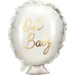 White & Gold Oh Baby Foil Balloon