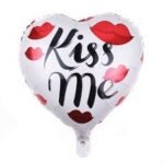 18inches White Kiss Me Heart Shaped Foil Balloon