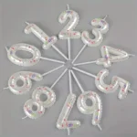 White Number Candle