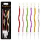 Multicoloured Spiral Candle 6/pack
