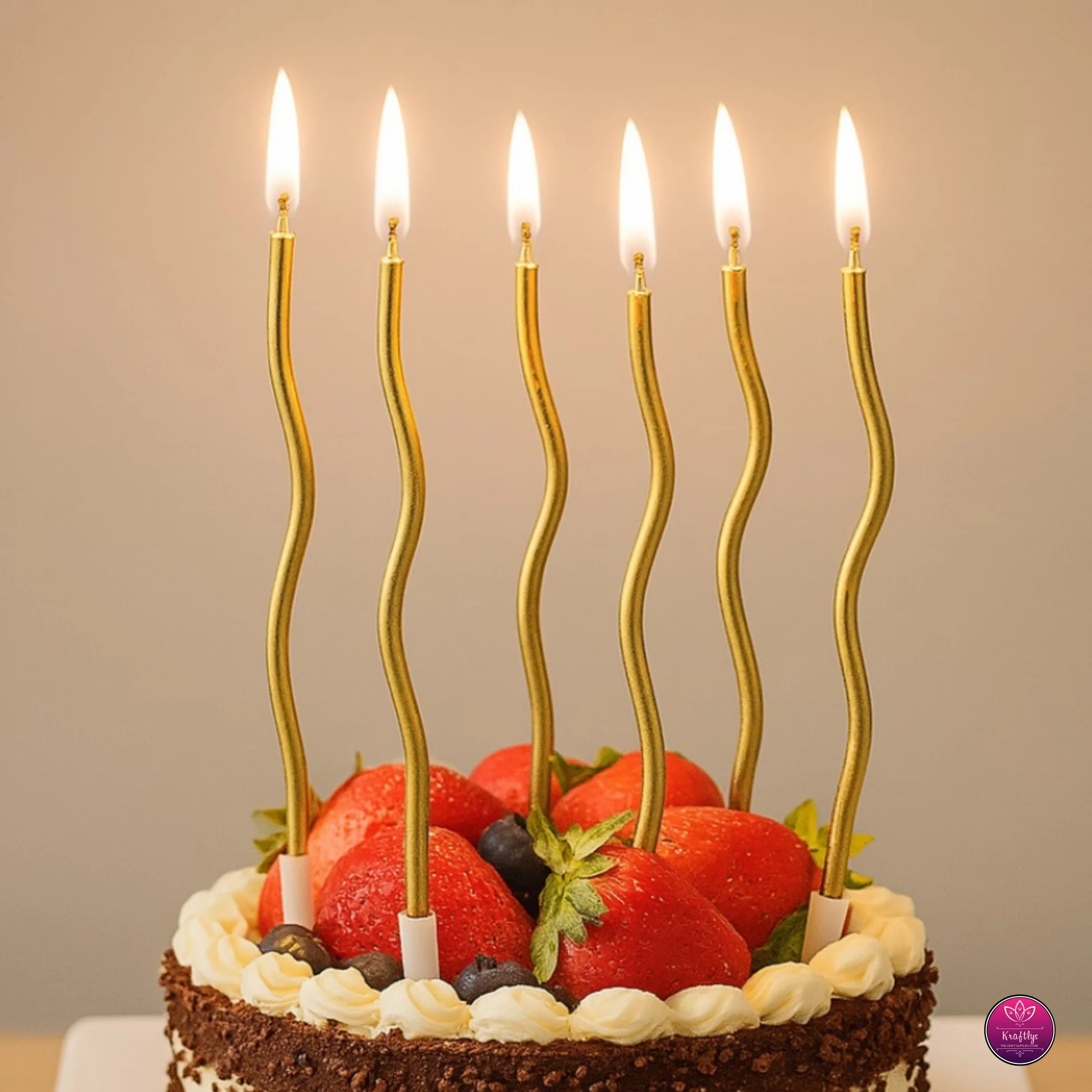 InShot-20250705_231810106 Gold Spiral Candle 6/pack - Image 1
