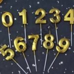 Gold Number Candle